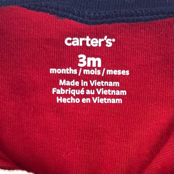 Carter's Boy's Red All-Star Long Sleeve Bodysuit - Picture 3 of 4